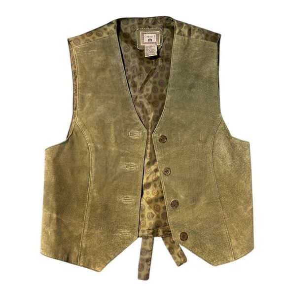 Vintage 90s Company B Genuine Leather Vest Size 8 - Picture 2 of 11